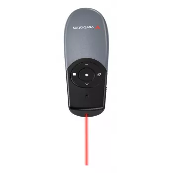 Verbatim Focus belaidis pristatymo įrenginys su raudonu lazeriniu rodykle, RF, USB, 30 m, juodas, sidabrinis