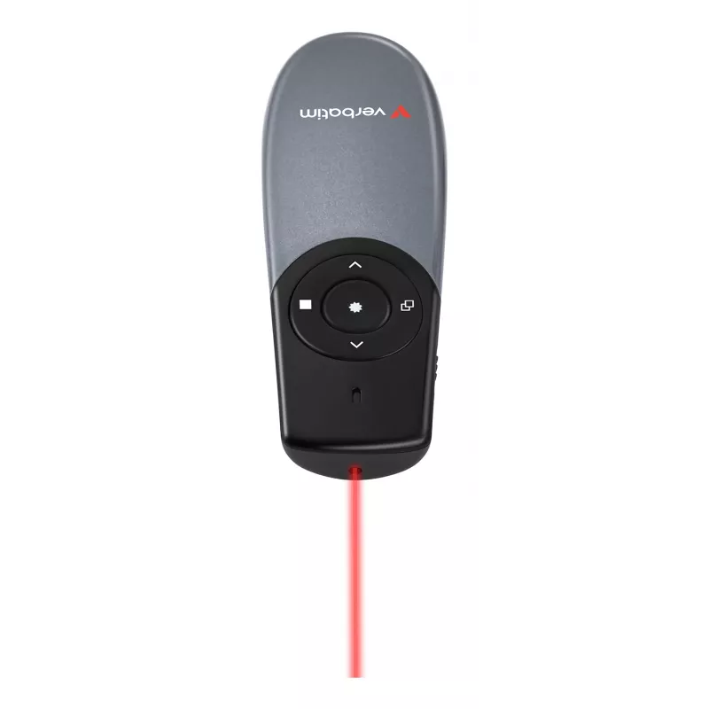 Verbatim Focus belaidis pristatymo įrenginys su raudonu lazeriniu rodykle, RF, USB, 30 m, juodas, sidabrinis