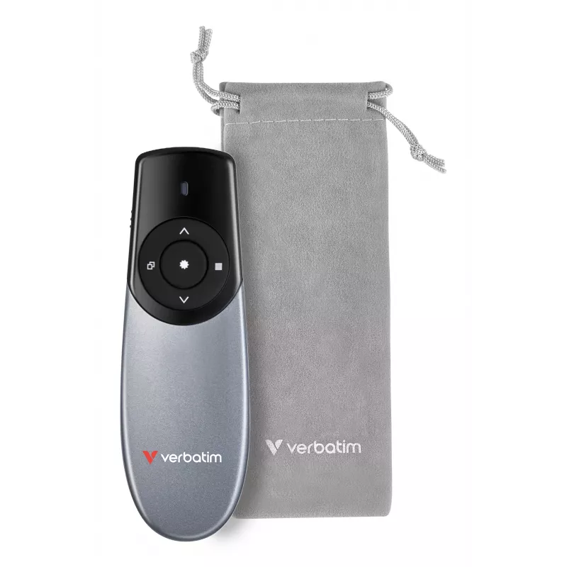 Verbatim Focus belaidis pristatymo įrenginys su raudonu lazeriniu rodykle, RF, USB, 30 m, juodas, sidabrinis