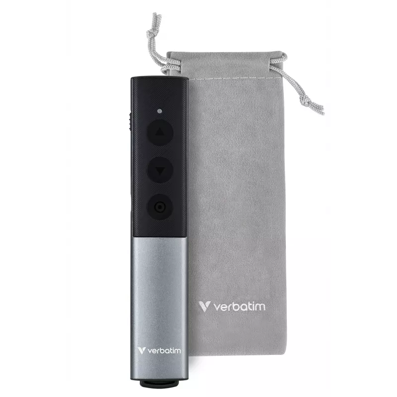 Verbatim Agenda belaidis pristatymo valdiklis su raudonu lazeriniu rodykliu, RF, USB, 100 m, juodas, sidabrinis