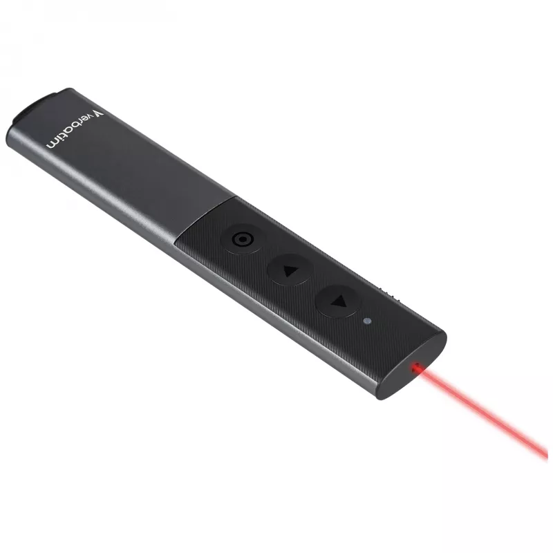 Verbatim Agenda belaidis pristatymo valdiklis su raudonu lazeriniu rodykliu, RF, USB, 100 m, juodas, sidabrinis
