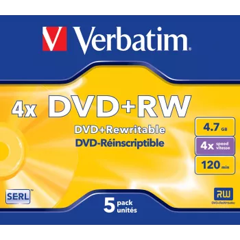Verbatim VB-DPW44JC DVD+RW diskai, 5 vnt., 4.7 GB, jewel case