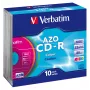 Verbatim CD-R AZO Spalvos 700 MB 48x 10 vnt.