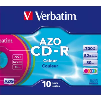 Verbatim CD-R AZO Spalvos 700 MB 48x 10 vnt.