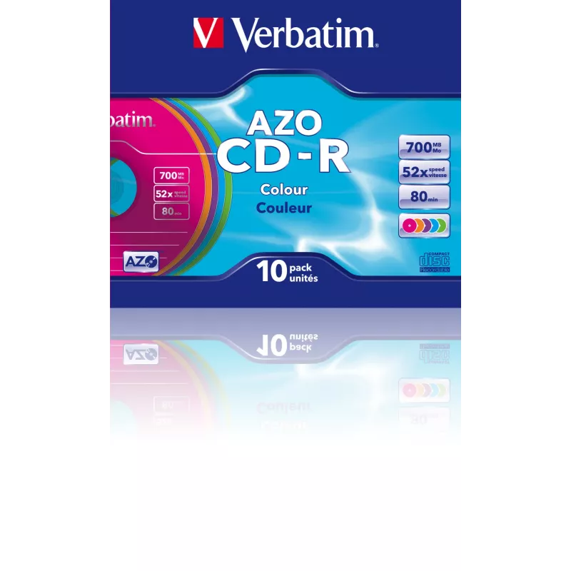 Verbatim CD-R AZO Spalvos 700 MB 48x 10 vnt.