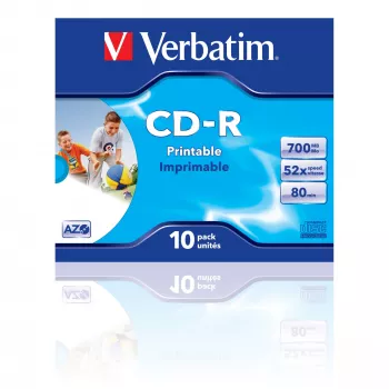 Verbatim CD-R AZO Wide Inkjet Printable 700 MB 52x 10 vnt.