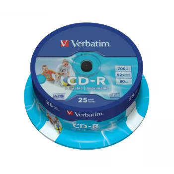 Verbatim CD-R AZO Wide Inkjet Printable 700 MB 52x 25 vnt.