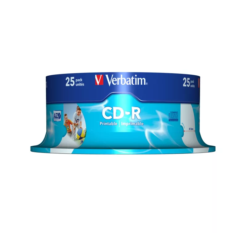 Verbatim CD-R AZO Wide Inkjet Printable 700 MB 52x 25 vnt.