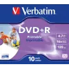 Verbatim DVD+R Wide Inkjet Printable ID Brand, 4,7 GB, 10 vnt., juvelinė dėžutė