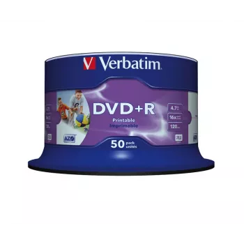 Verbatim DVD+R Wide Inkjet Printable 4.7 GB 16x 50 vnt. verpstėje