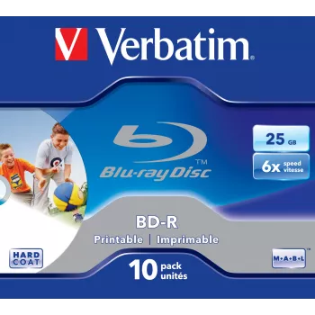 Verbatim BD-R SL 25GB 6x Printable 10 vnt. Jewel Case