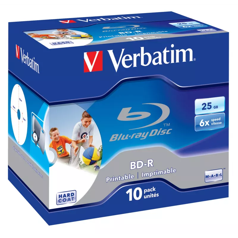 Verbatim BD-R SL 25GB 6x Printable 10 vnt. Jewel Case