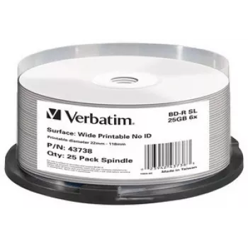 Verbatim BD-R SL 25GB 6x Wide Printable 25 vnt. Verpstė