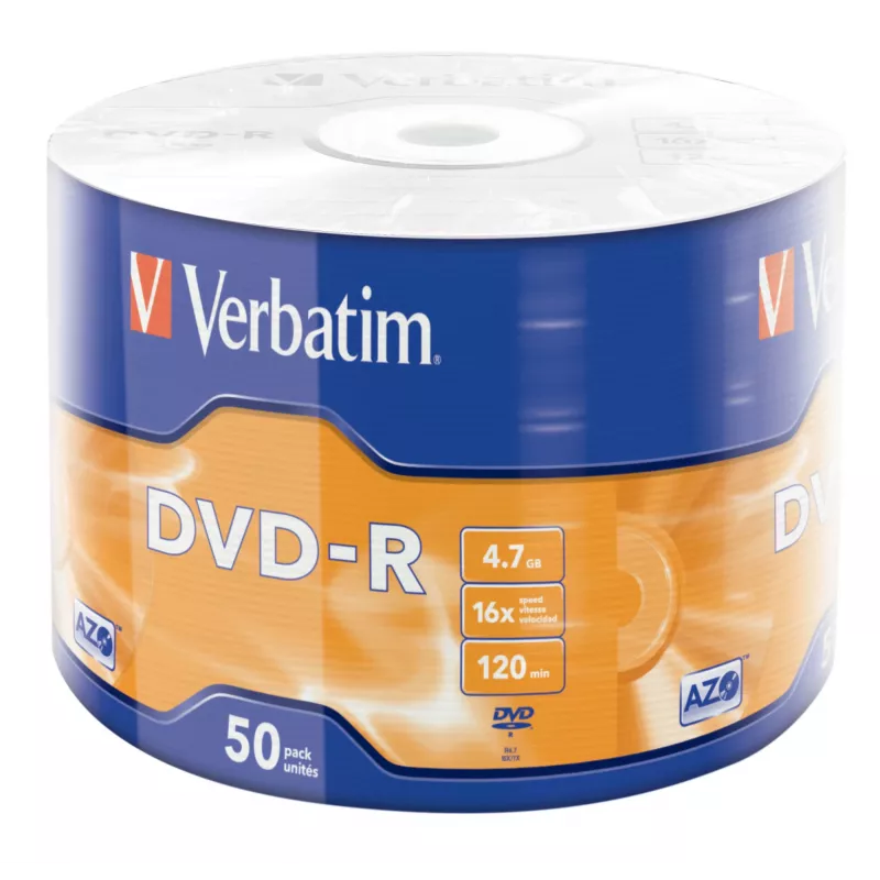 Verbatim DVD-R 50 vnt. bespalvis matinis ritinėlis