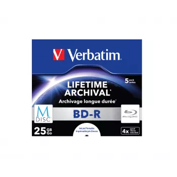 Verbatim M-Disc 4x BD-R 25 GB 5 vnt. – patvarūs Blu-ray diskai ilgalaikiam saugojimui