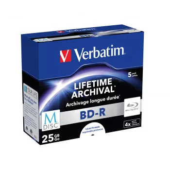 Verbatim M-Disc 4x BD-R 25 GB 5 vnt. – patvarūs Blu-ray diskai ilgalaikiam saugojimui