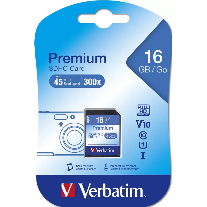 Verbatim Premium 16 GB SDHC Class 10 atminties kortelė