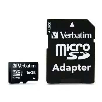 MicroSDHC Verbatim Premium 16GB Class 10 Juoda