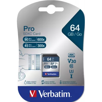 Verbatim Pro 64 GB SDXC UHS Class 10 atminties kortelė