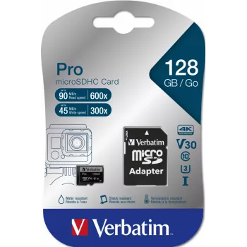Verbatim Pro 128 GB MicroSDXC UHS-I Class 10 atminties kortelė
