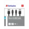 Verbatim 48874 USB kabelis USB 3.2 Gen 1 (3.1 Gen 1) 1 m Micro-USB A USB A Juoda