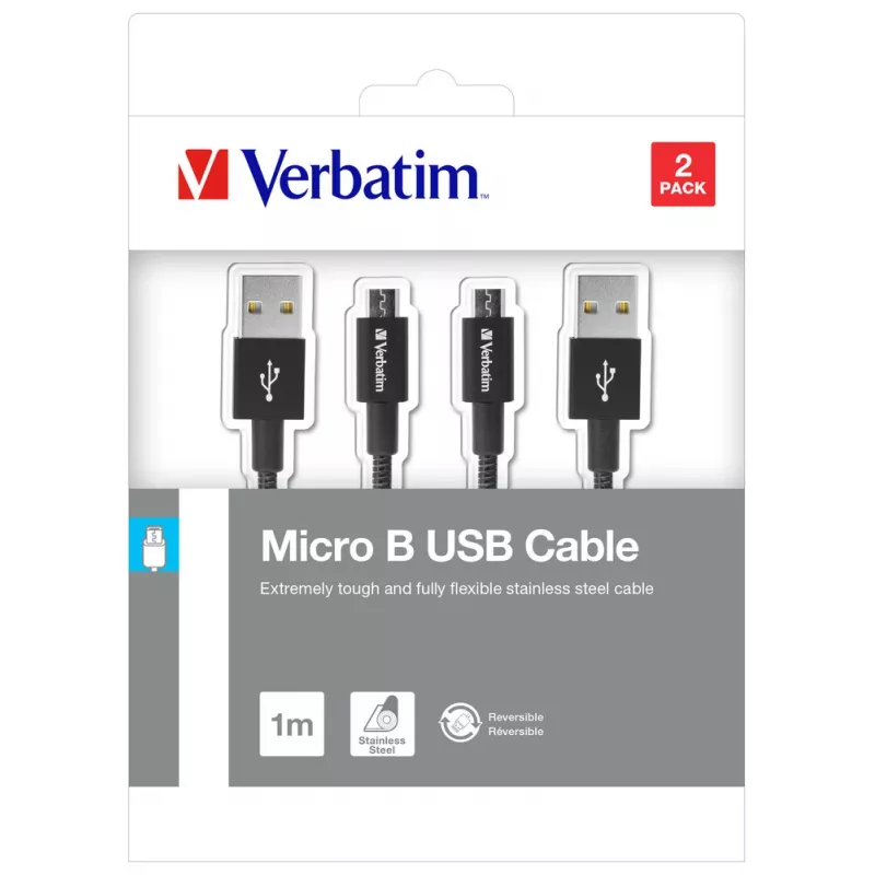 Verbatim 48874 USB kabelis USB 3.2 Gen 1 (3.1 Gen 1) 1 m Micro-USB A USB A Juoda