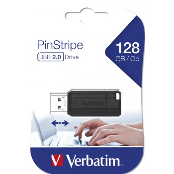 Verbatim PinStripe USB atmintinė 128 GB juoda