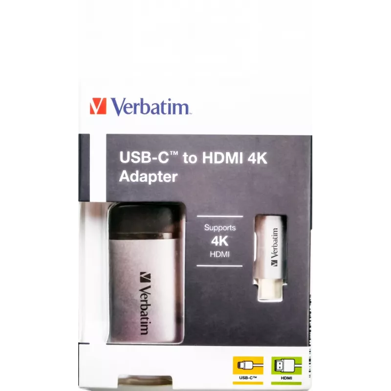 Verbatim 49143 USB-C į HDMI adapteris 0,1 m juodas, sidabrinis