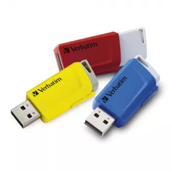 Verbatim Store 'n' Click - USB atmintukas 3.2 Gen 1 - 3x16 GB - Raudona/Mėlyna/Geltona