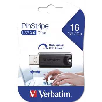 Verbatim PinStripe 3.0 USB atmintukas 16 GB juodas