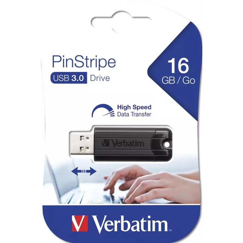 Verbatim PinStripe 3.0 USB atmintukas 16 GB juodas