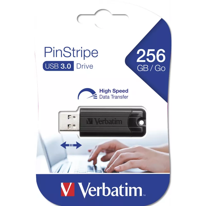 Verbatim PinStripe 3.0 USB atmintukas 256GB juodas