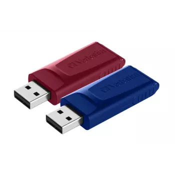 Verbatim Slider USB atmintinė 2x32 GB mėlyna/raudona
