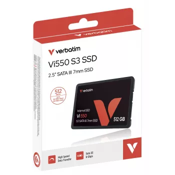 Verbatim Vi550 S3 SSD 512GB, 2,5 colio, 520 MB/s, 6 Gbit/s