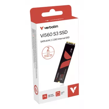 Verbatim Vi560 S3 M.2 SSD 2TB, vidinis kietasis diskas, 2 TB, M.2, 550 MB/s, 6 Gbit/s