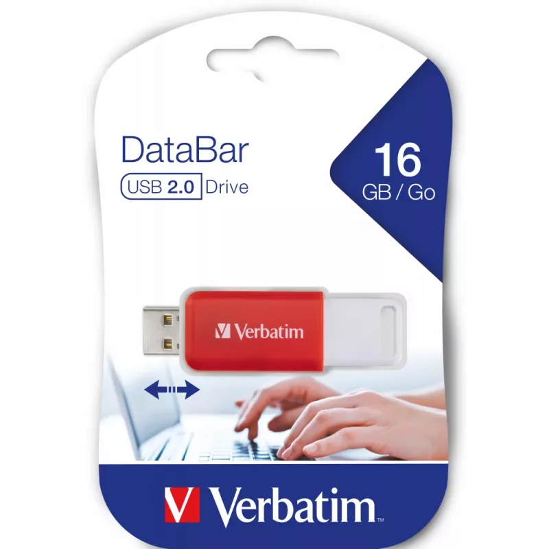 Verbatim DataBar USB atmintukas 16 GB USB Type-A 2.0 Raudonas