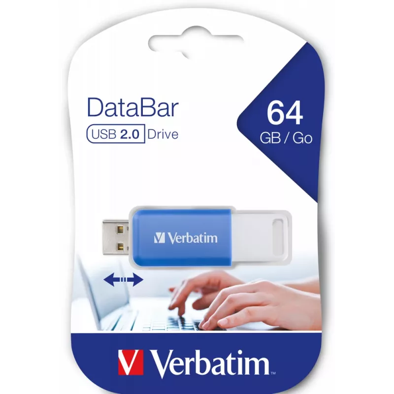 Verbatim V DataBar USB atmintukas 64 GB USB-A 2.0 Mėlyna