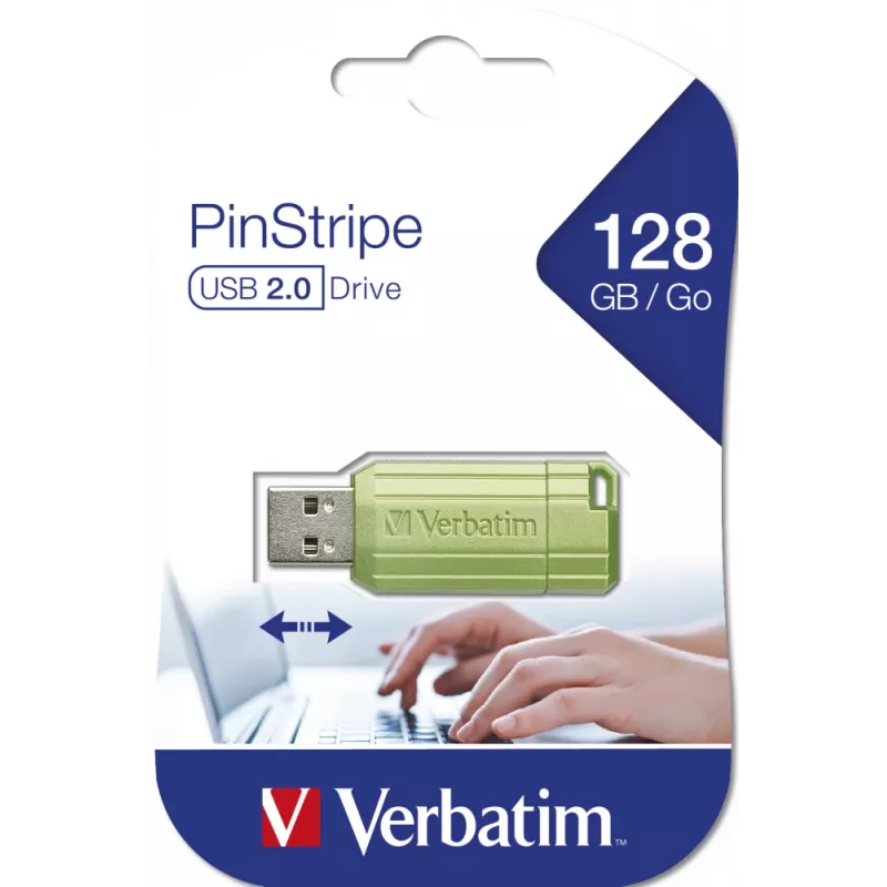 Verbatim PinStripe 128 GB USB atmintukas, USB-A 2.0, žalias