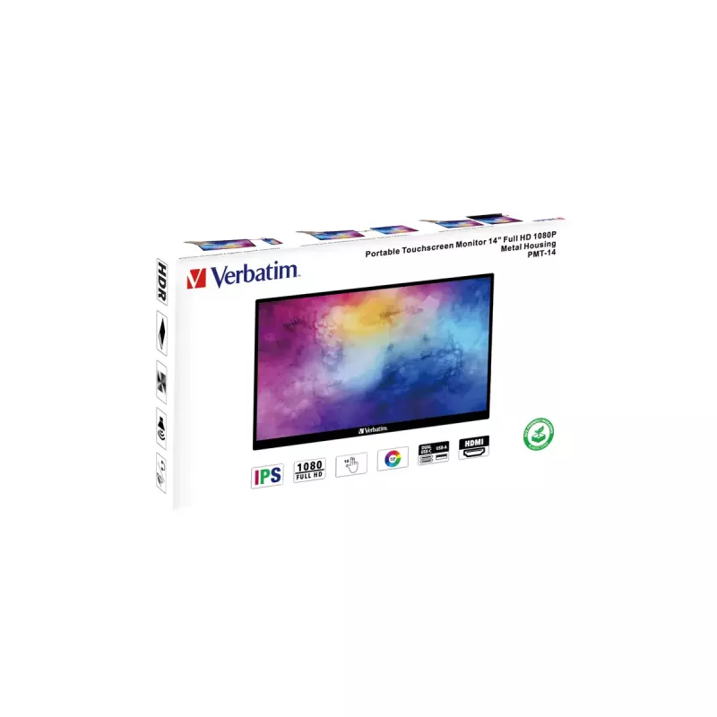 Verbatim 49591 monitorius 15,6 colio (39,6 cm) Full HD IPS jutiklinis ekranas juodas