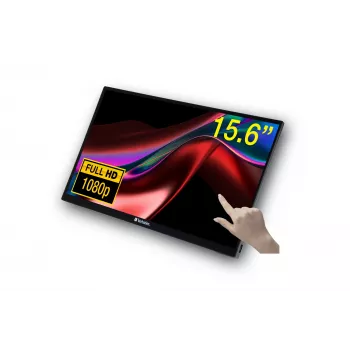 Verbatim 49592 nešiojamas monitorius 39,6 cm (15,6 colio) 1920 x 1080 pikselių Full HD LCD liečiamas ekranas juodas