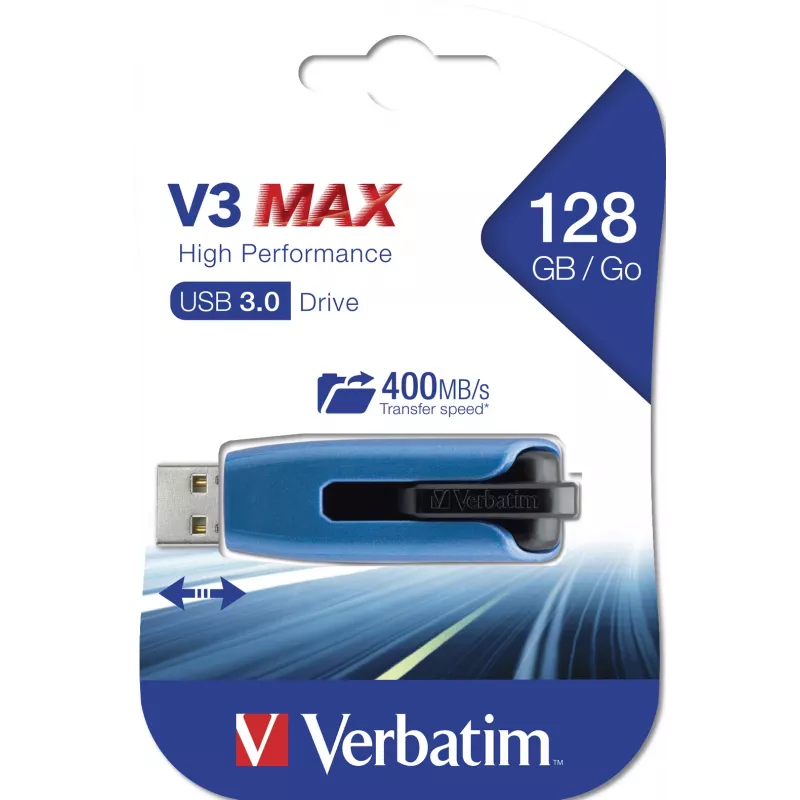 Verbatim V3 MAX USB 3.0 atmintukas 128 GB mėlynas