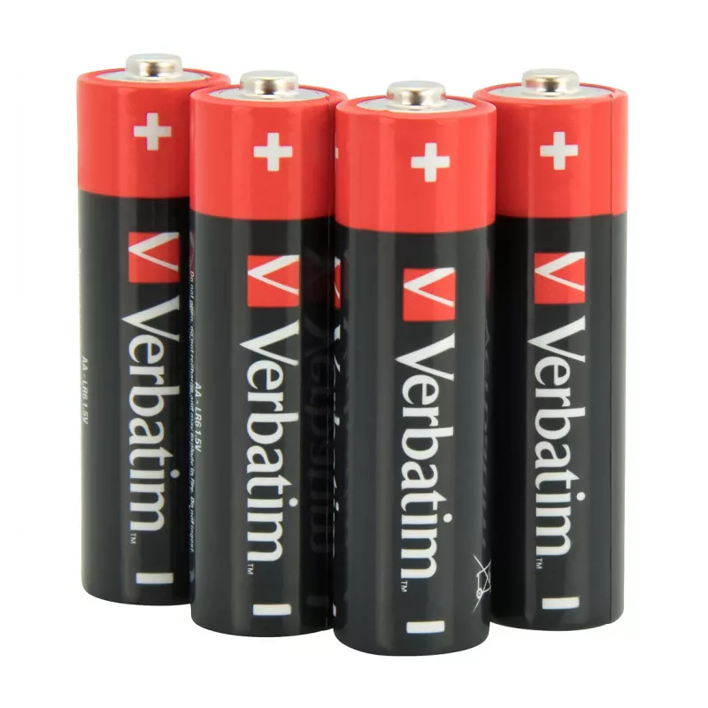 Verbatim AA šarminės baterijos, vienkartinės, 1,5 V, 10 vnt., juodos, raudonos