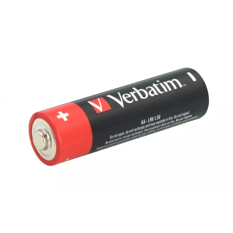 Verbatim AA šarminės baterijos, vienkartinės, 1,5 V, 10 vnt., juodos, raudonos