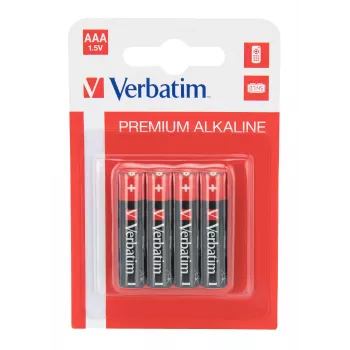 Verbatim AAA 4 vnt. šarminės baterijos, vienkartinės, 1,5 V, įvairiaspalvės