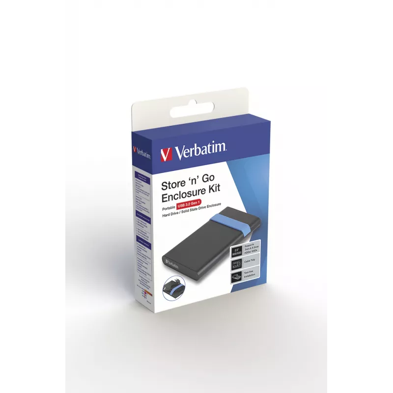 Verbatim Store'N'Go Enclosure Kit – korpusas HDD/SSD, juodas/mėlynas, 2,5 colio