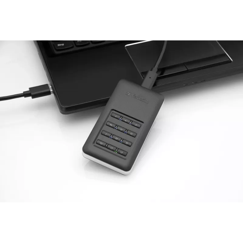 Verbatim Store 'n' Go nešiojamasis SSD su klaviatūra 256GB, juodas/sidabrinis