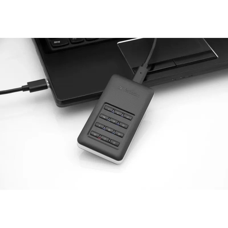 Verbatim Store 'n' Go nešiojamasis SSD su klaviatūra 256GB, juodas/sidabrinis