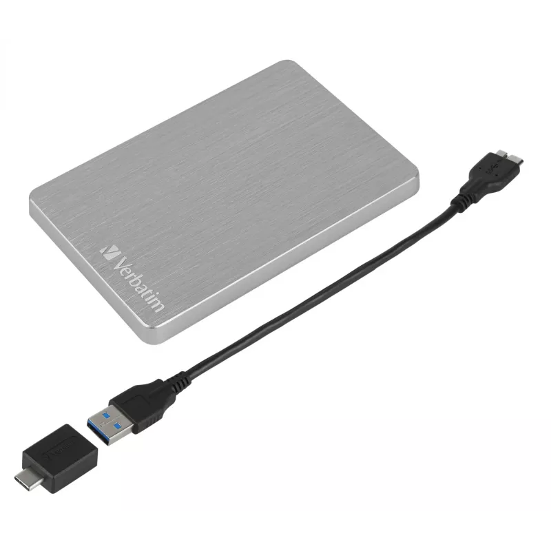 Verbatim Store 'n' Go ALU Slim nešiojamas kietasis diskas 1TB sidabrinis