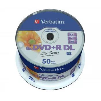 Verbatim 97693 tuščias DVD 8,5 GB DVD+R DL 50 vnt.