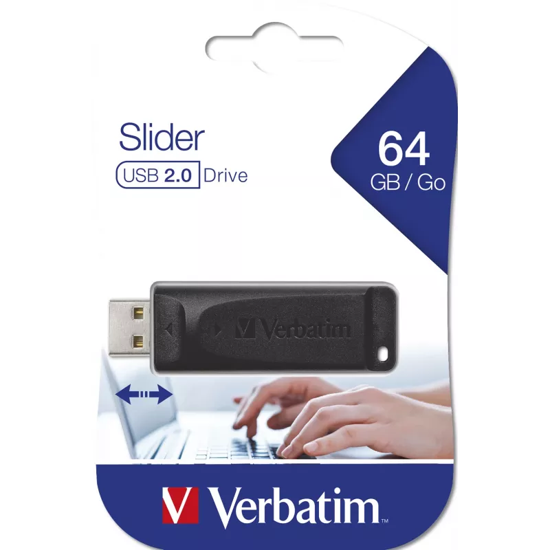 Verbatim Slider USB atmintinė 64 GB juoda